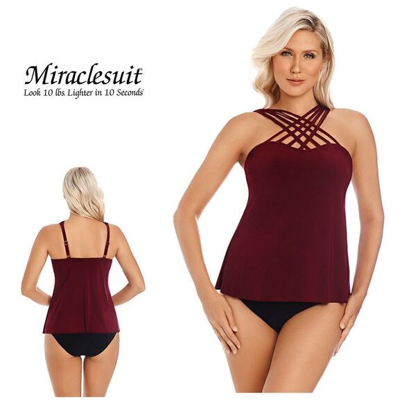 Miraclesuit strappy tankini top. Size 10 - Picture 1 of 12